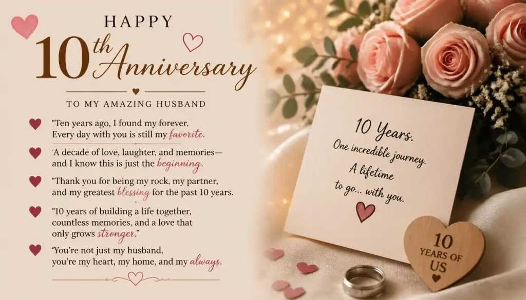 Heartfelt 10th Anniversary Quotes for Your Husband
