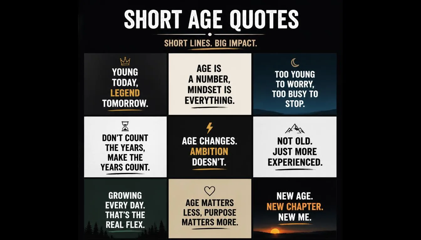 Short Age Quotes for Instagram Captions